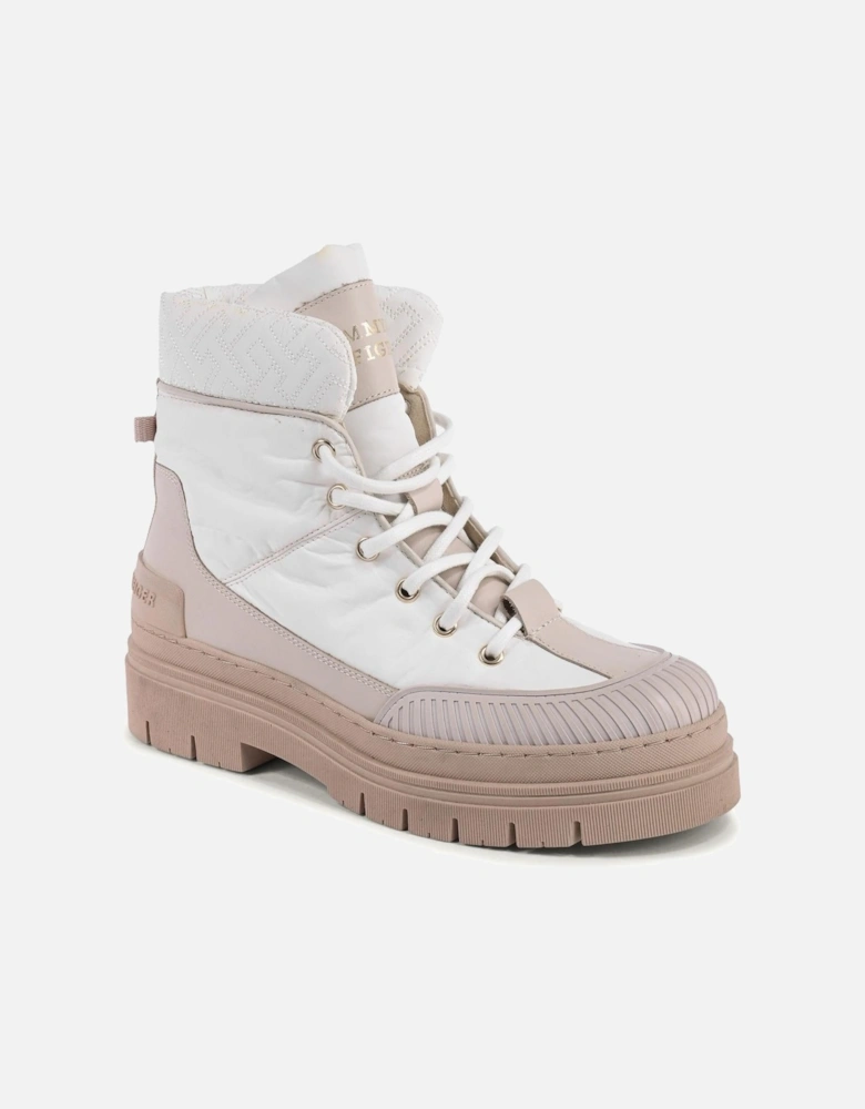 Quilted HighTop LaceUp Boots