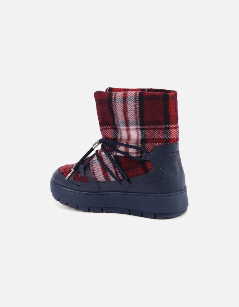 Plaid Print Ankle Boots