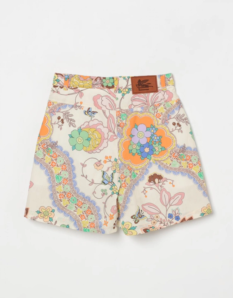 Floral Paisley Print Shorts Relaxed Fit