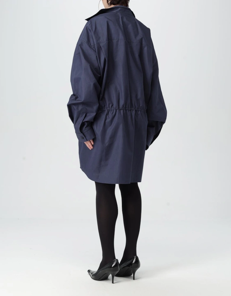 Oversized Shirt Dress Cinched Waist
