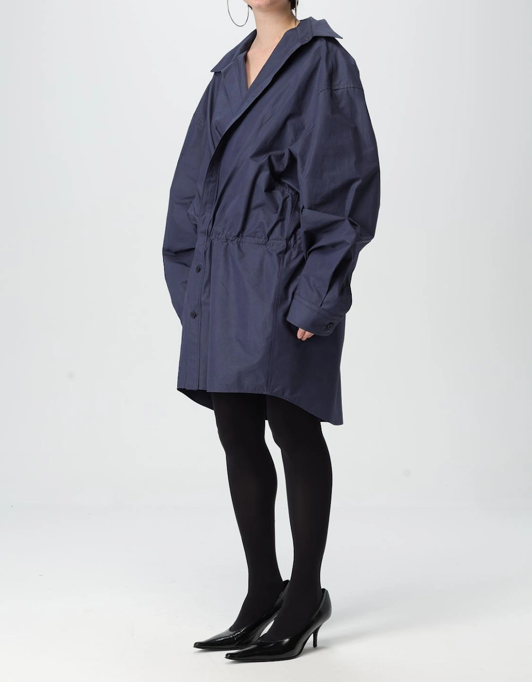 Oversized Shirt Dress Cinched Waist