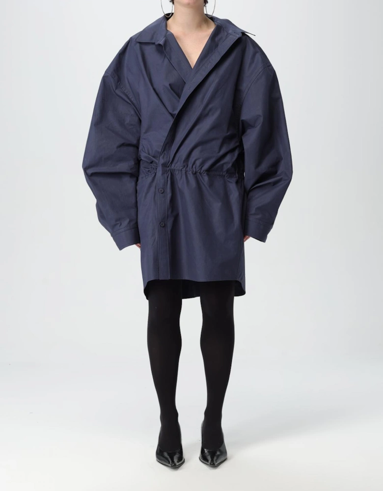 Oversized Shirt Dress Cinched Waist