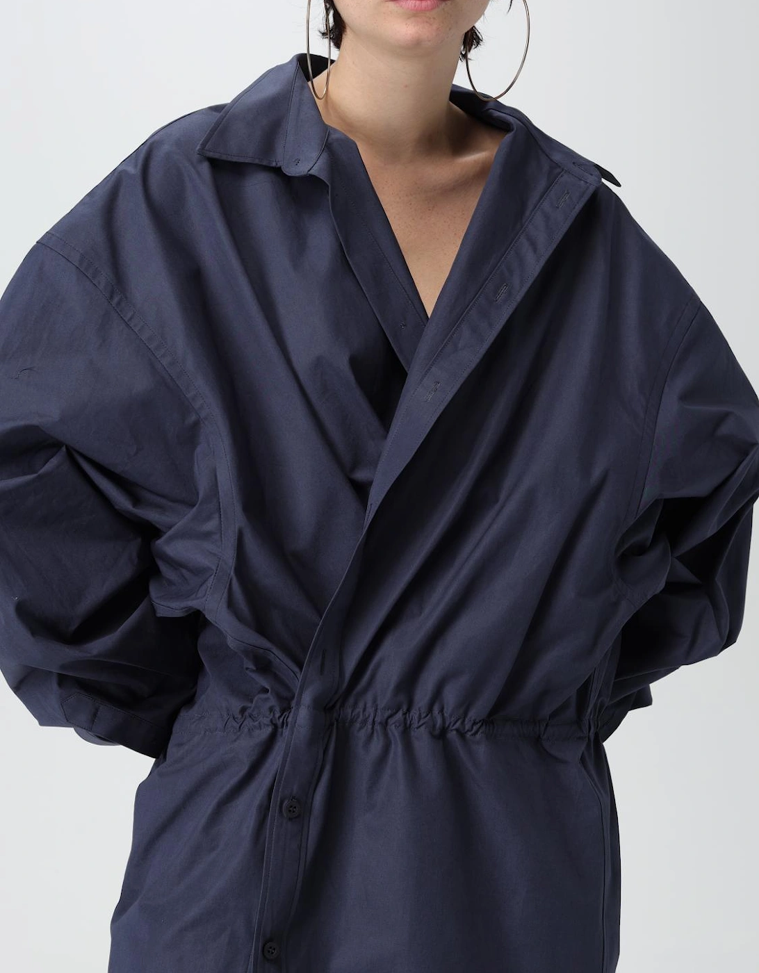 Oversized Shirt Dress Cinched Waist