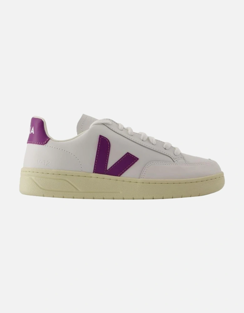 White Leather V-12 Sneakers
