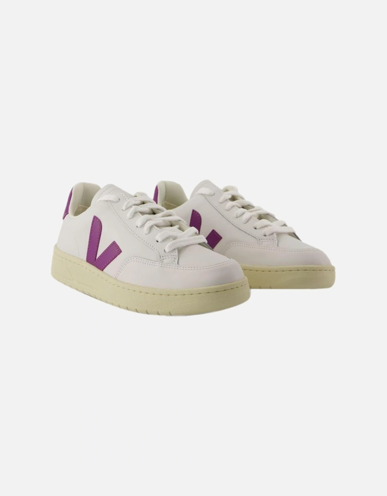 White Leather V-12 Sneakers