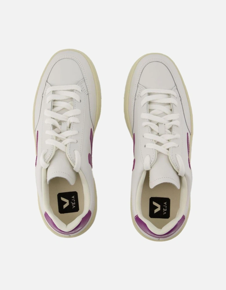 White Leather V-12 Sneakers