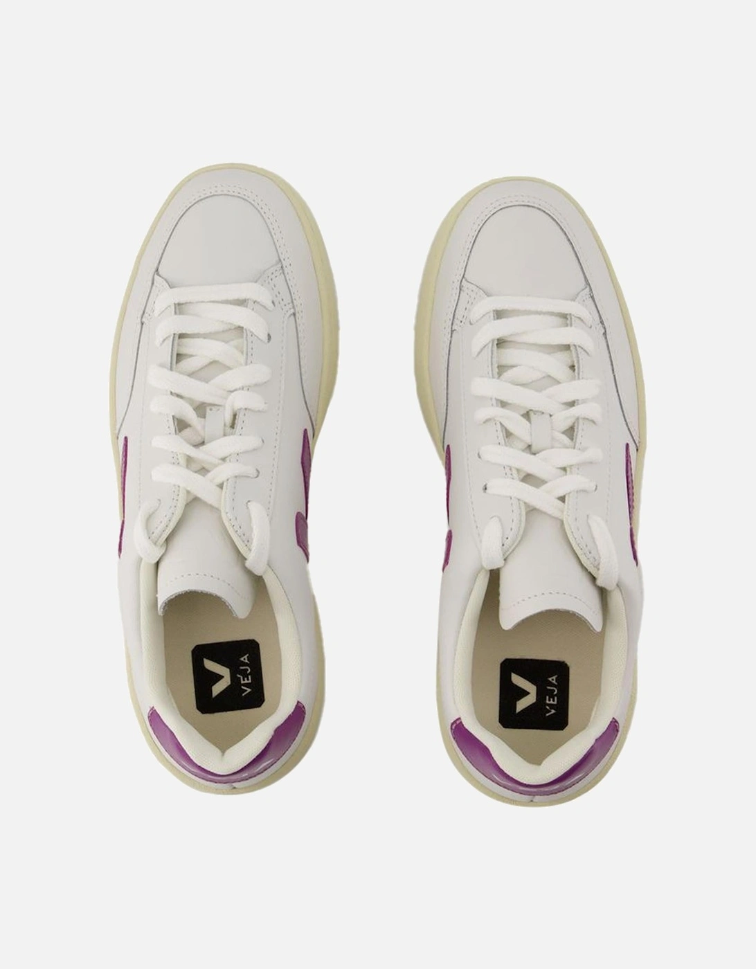 White Leather V-12 Sneakers