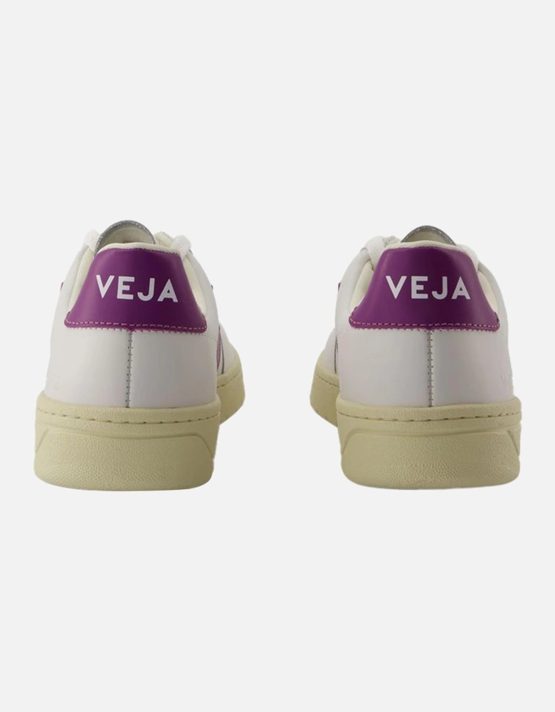 White Leather V-12 Sneakers