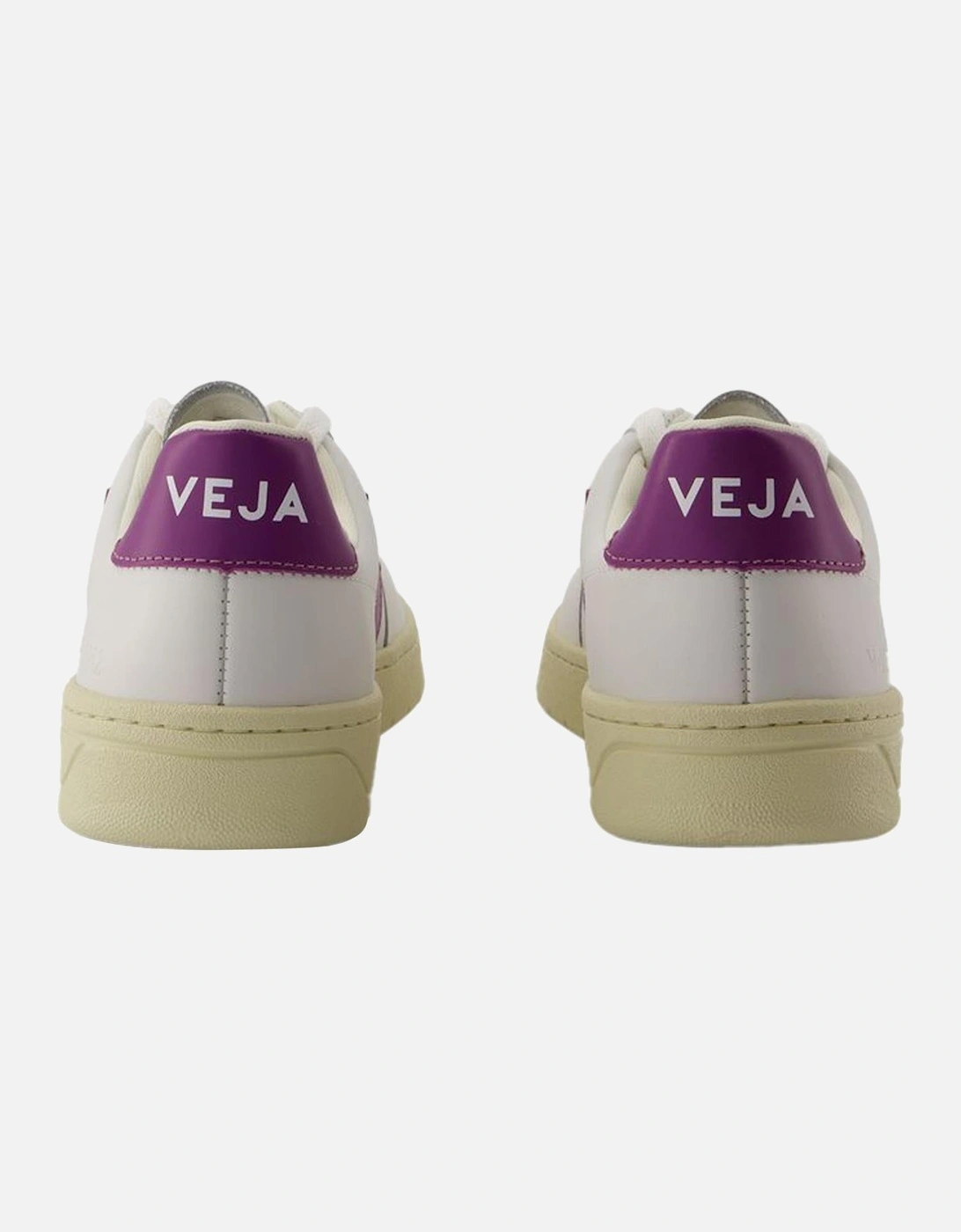 White Leather V-12 Sneakers