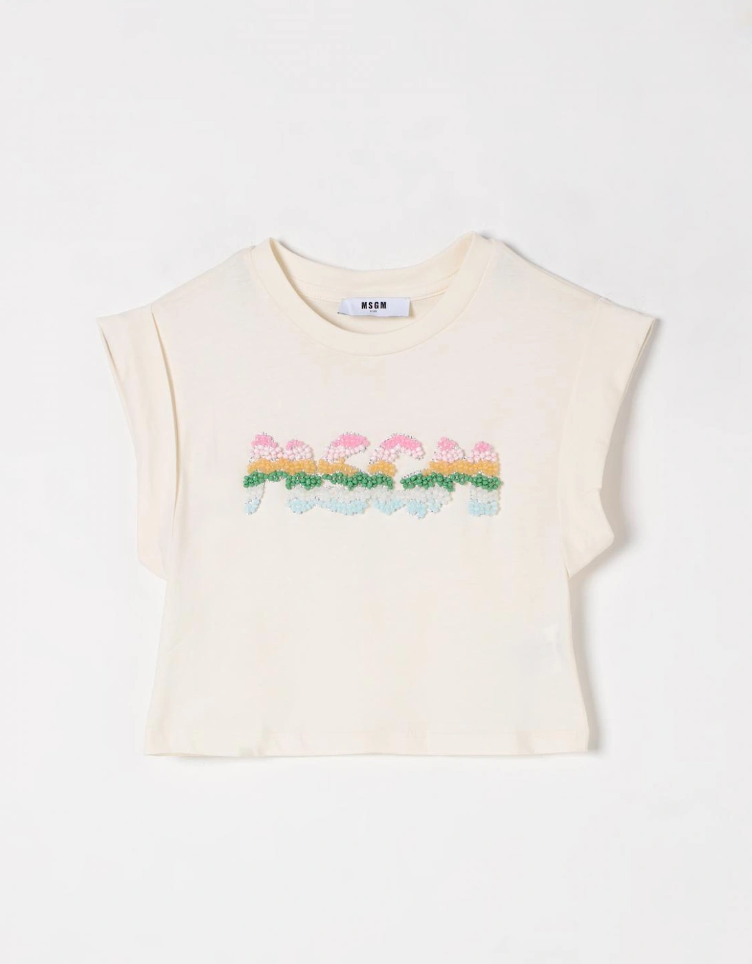 Rainbow Beaded Logo Tee