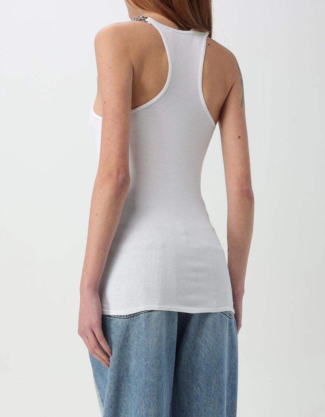 Ribbed Tank Top Chain Straps