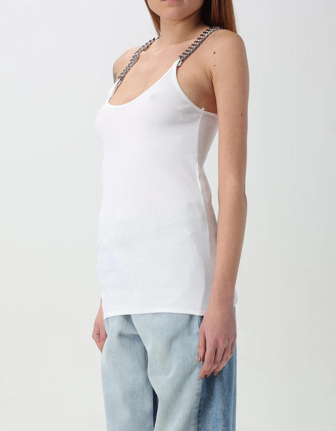 Ribbed Tank Top Chain Straps