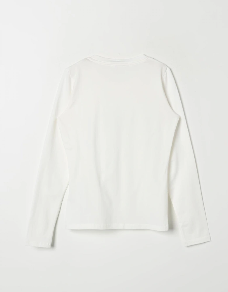 Sequin Logo Long Sleeve Top