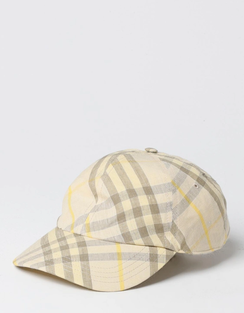 Linen Plaid Baseball Cap