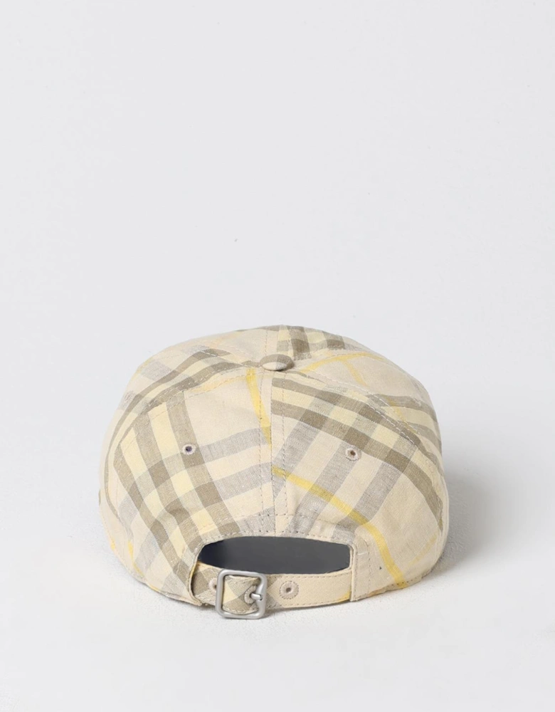 Linen Plaid Baseball Cap