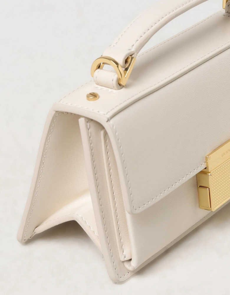 Top Handle Leather Clutch Bag
