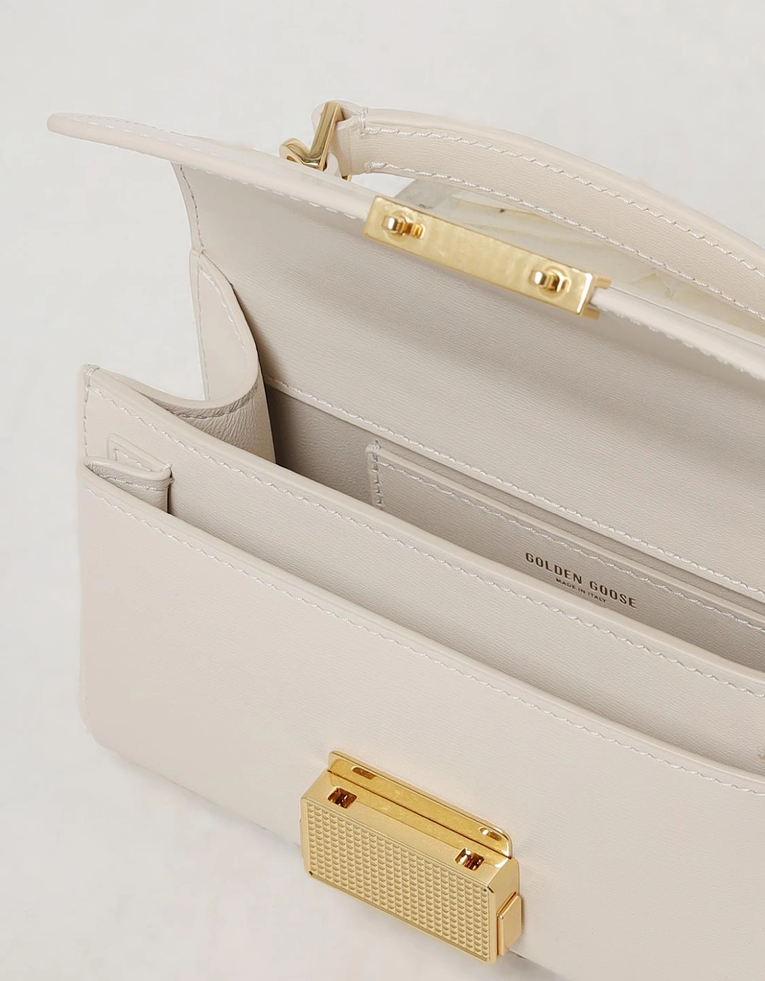 Top Handle Leather Clutch Bag