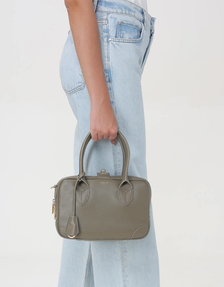Top Handle Leather Handbag