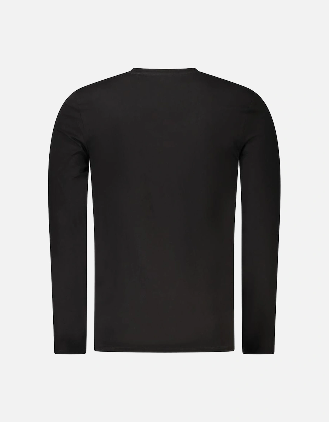 Long Sleeve Super Slim Fit V-Neck Cotton T-Shirt with Logo Applique