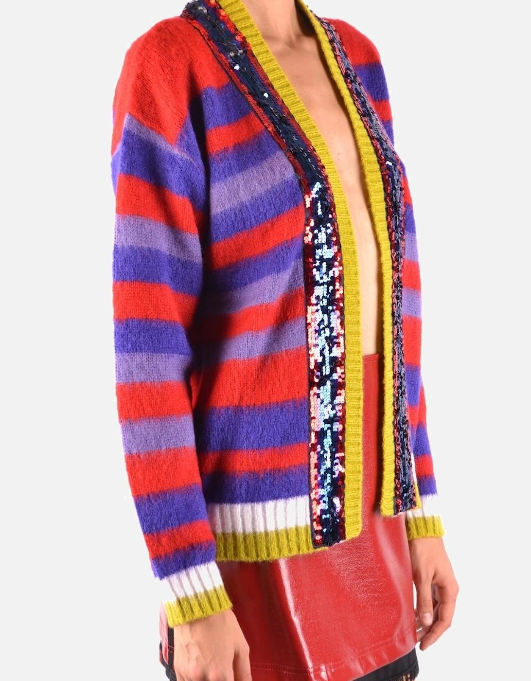 Sequined Stripe Cardigan Sweater