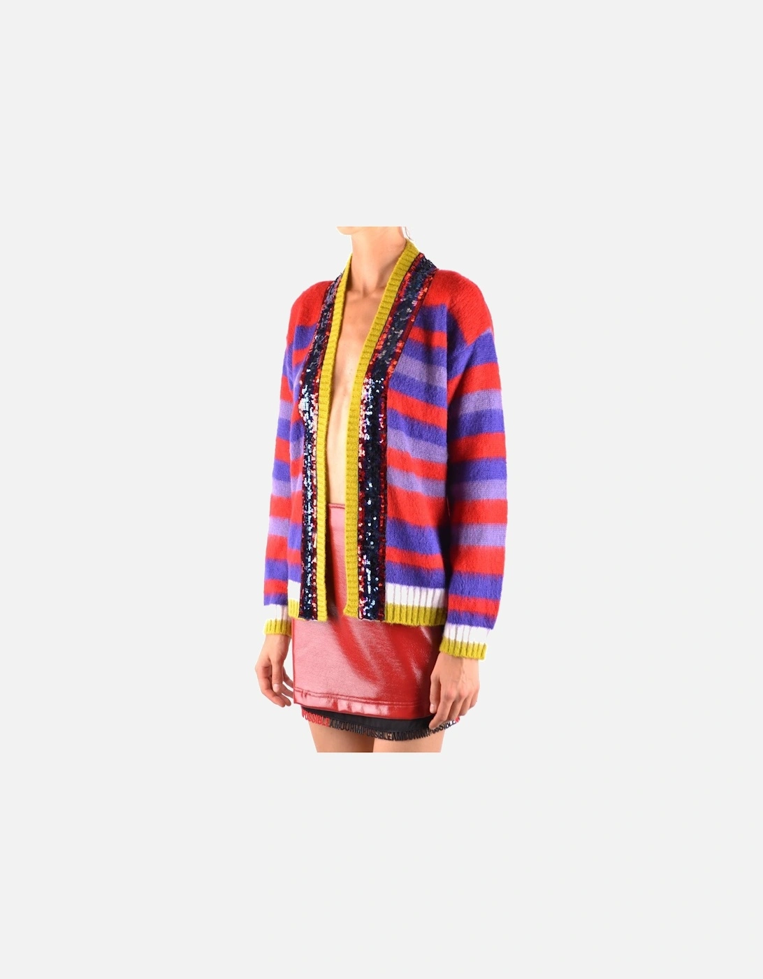 Sequined Stripe Cardigan Sweater