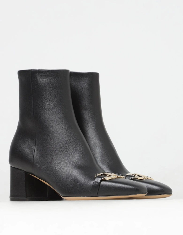 Leather Ankle Boots Gold Buckle