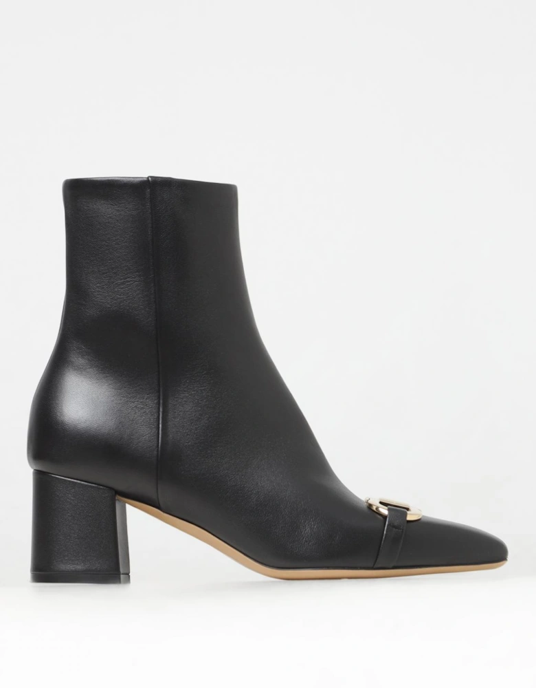 Leather Ankle Boots Gold Buckle