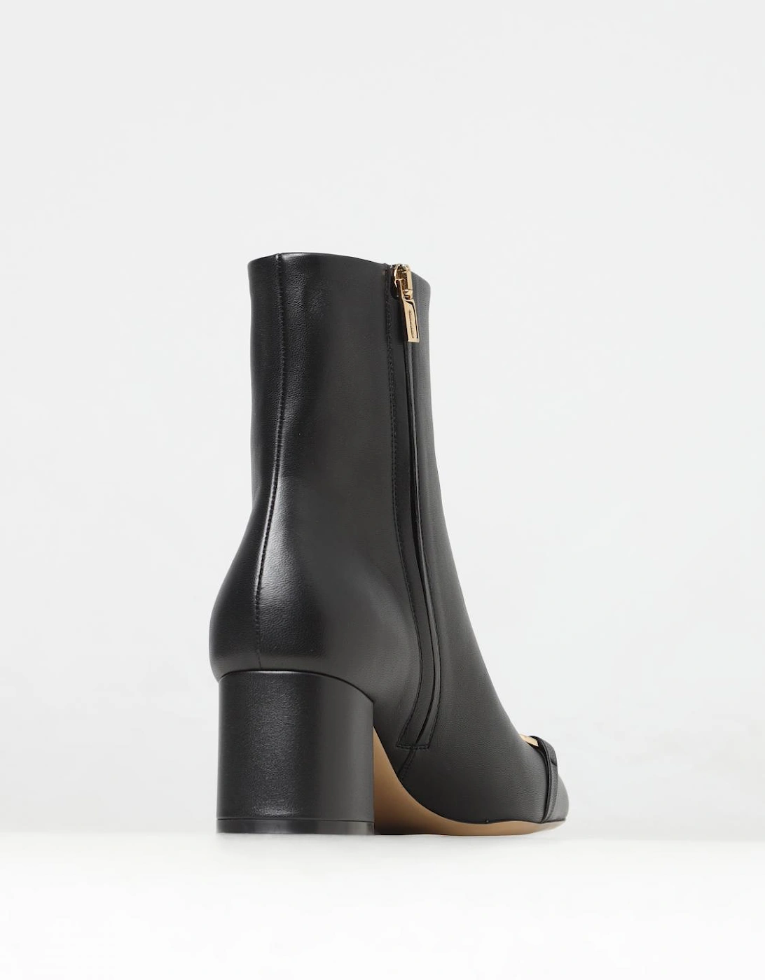 Leather Ankle Boots Gold Buckle