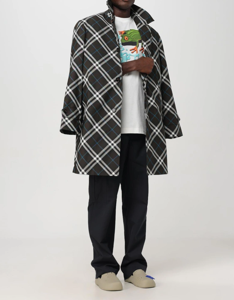Oversized Plaid Trench Coat