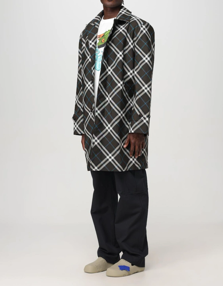 Oversized Plaid Trench Coat