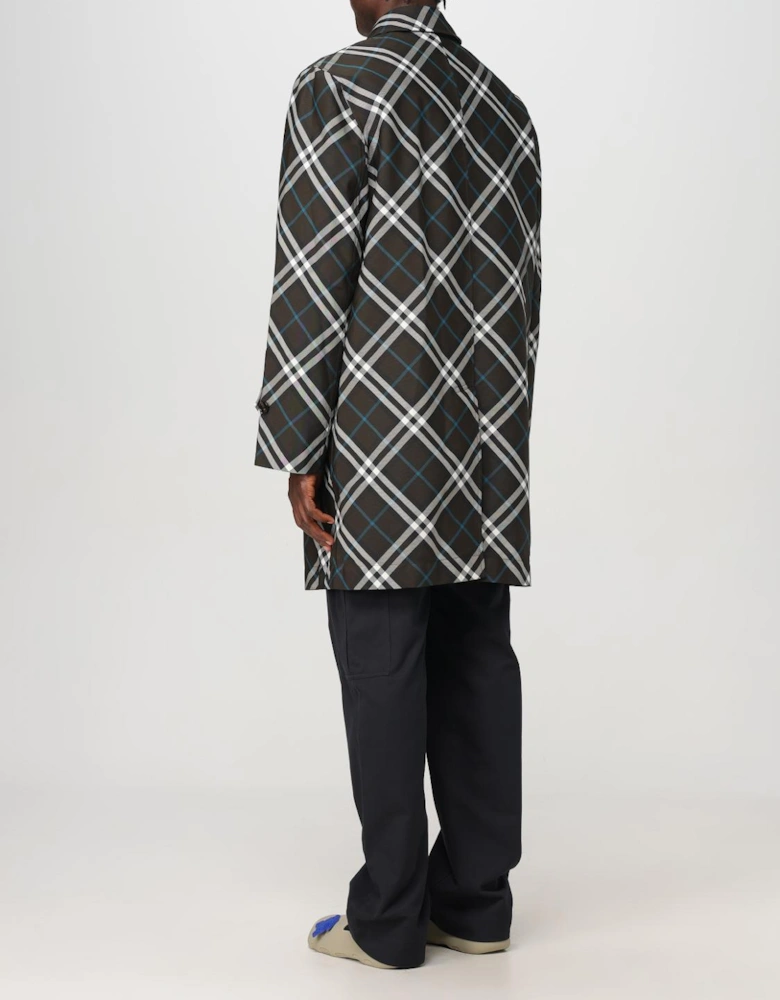 Oversized Plaid Trench Coat