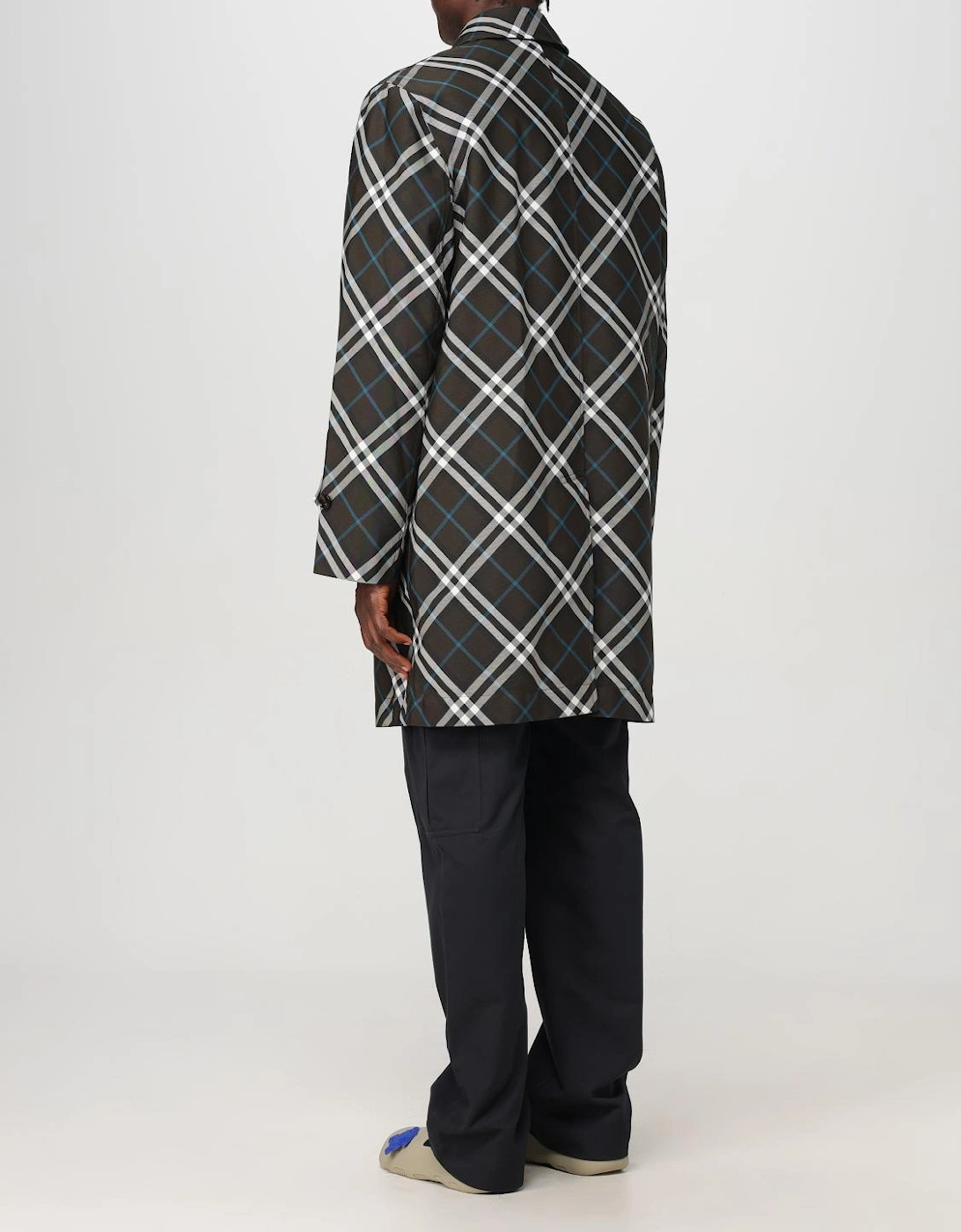 Oversized Plaid Trench Coat