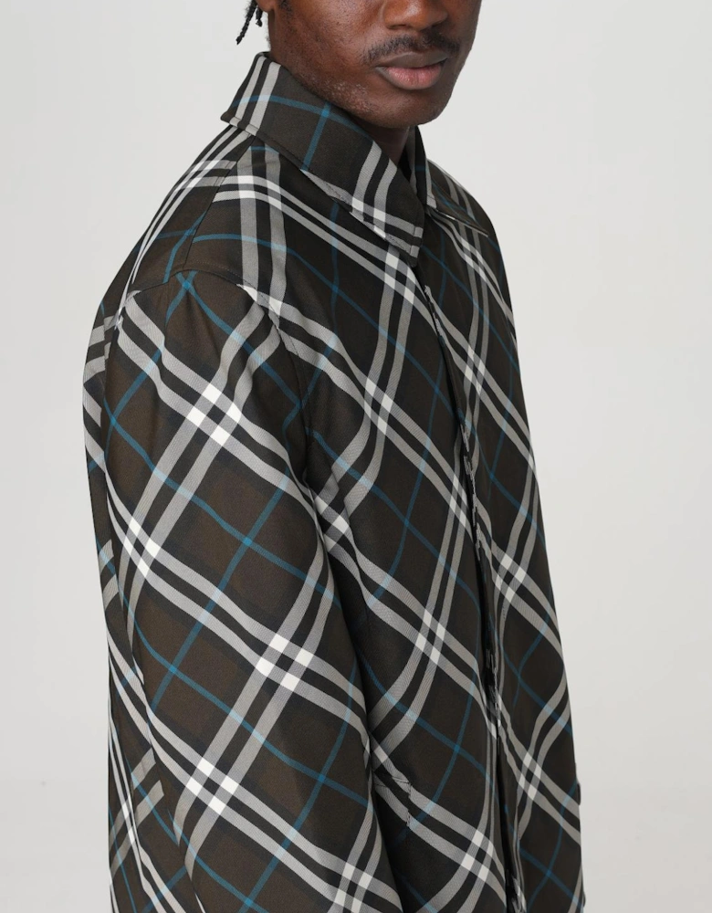 Oversized Plaid Trench Coat