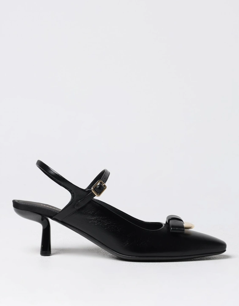 Leather Slingback Kitten Heels