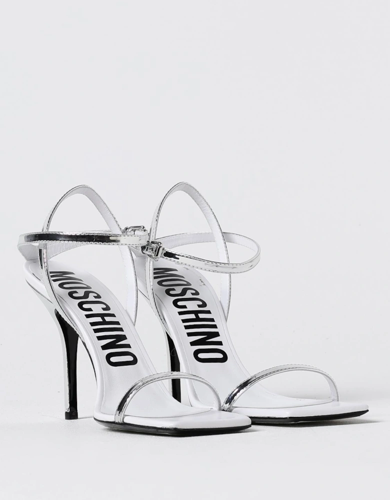 Metallic Leather High Heel Sandals