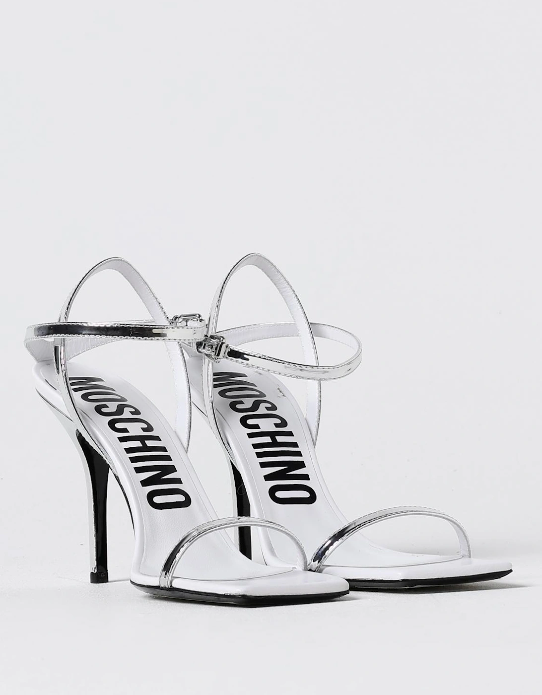 Metallic Leather High Heel Sandals