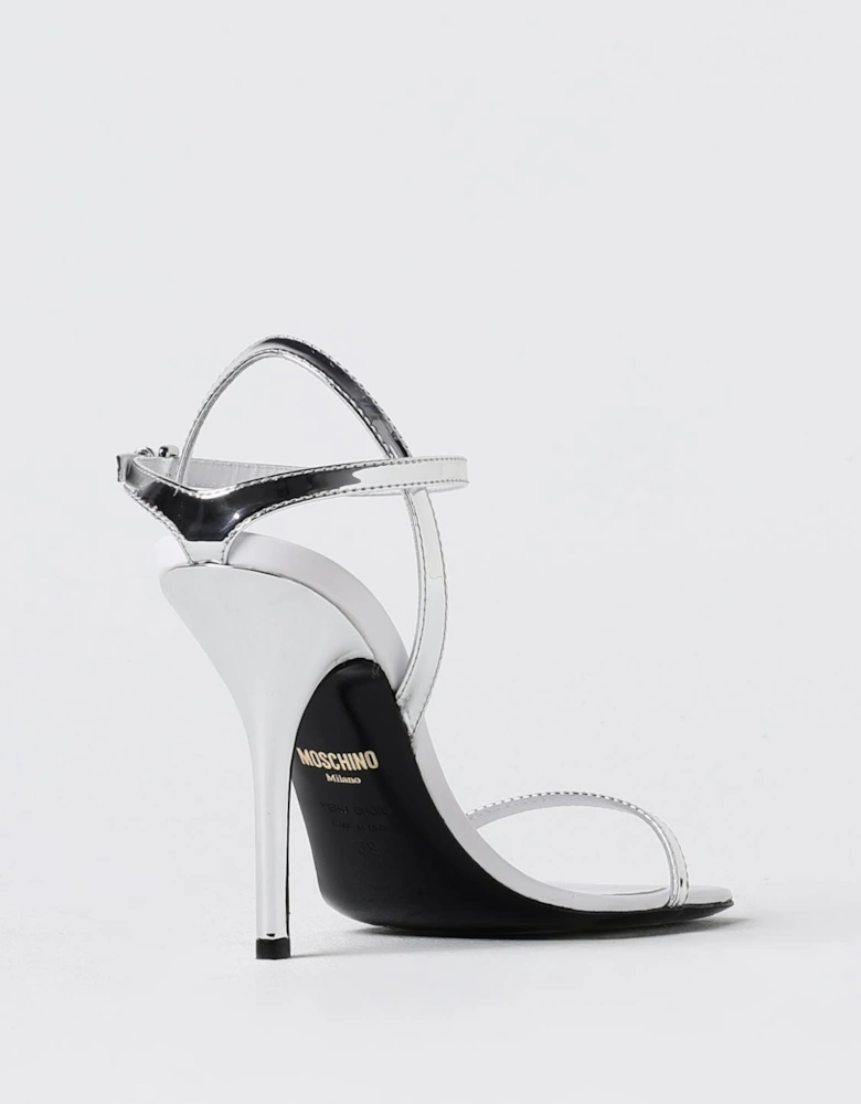 Metallic Leather High Heel Sandals