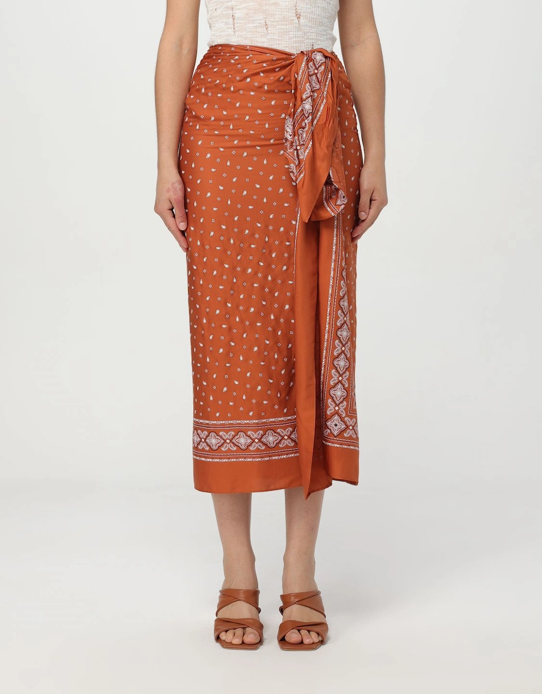 Paisley Print Wrap Midi Skirt, 4 of 3
