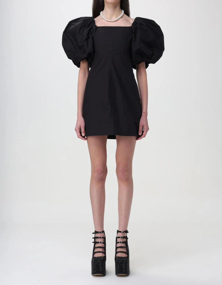 Mini Dress Puff Sleeves Square Neck