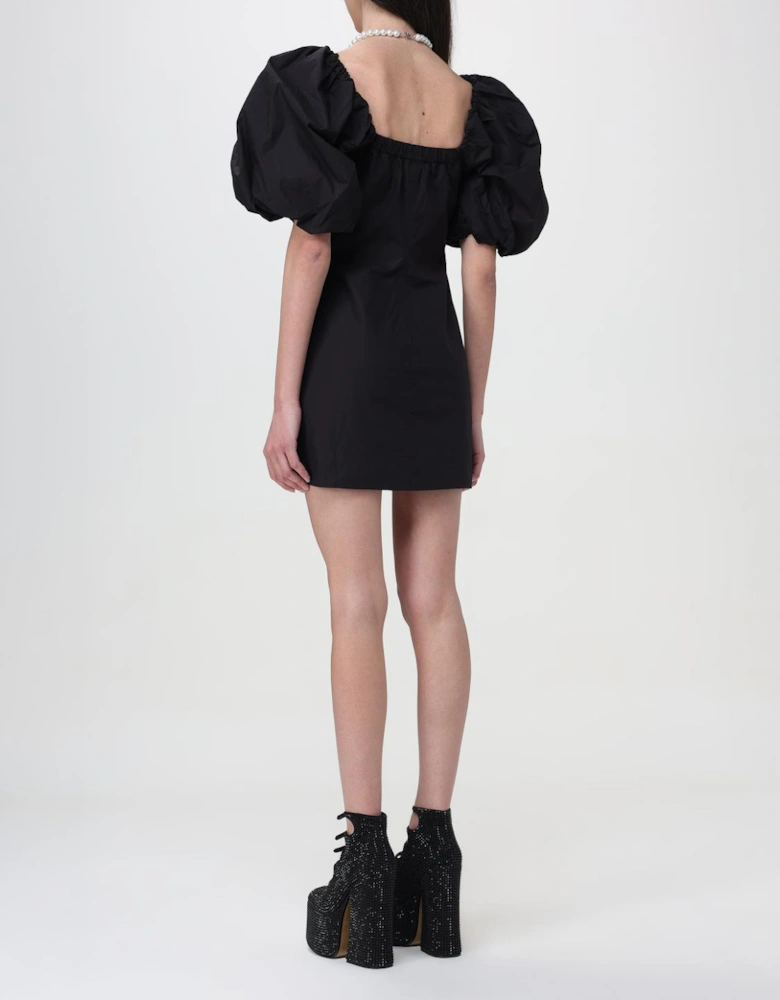 Mini Dress Puff Sleeves Square Neck
