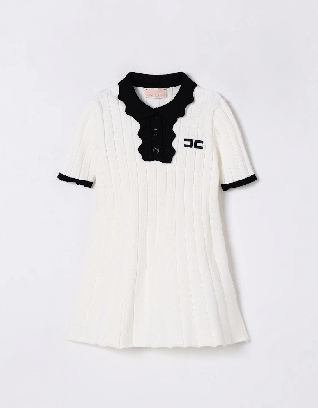 Knit Polo Dress Scalloped Collar, 5 of 4