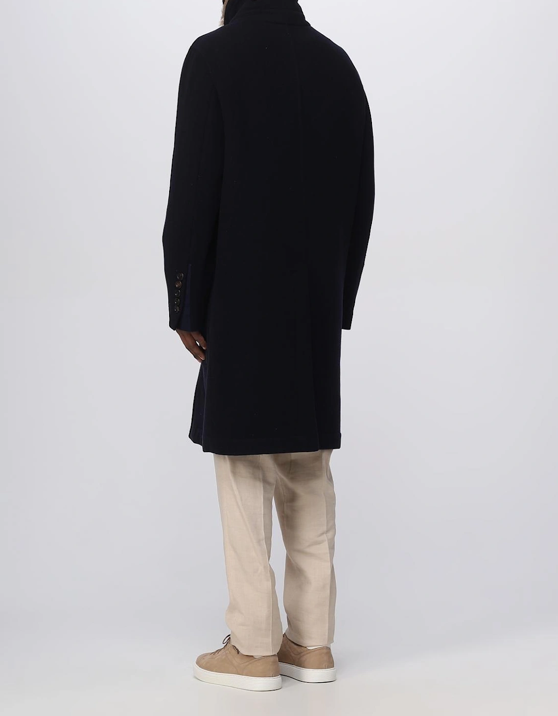 Wool Overcoat with Shearling Collar