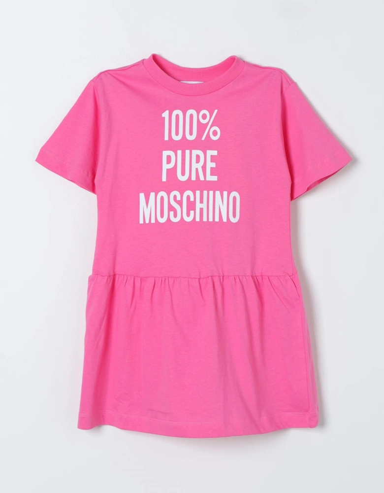 Girls Short Sleeve Dress with Graphic Print