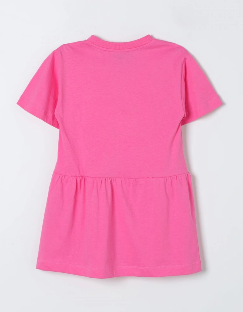 Girls Short Sleeve Dress with Graphic Print