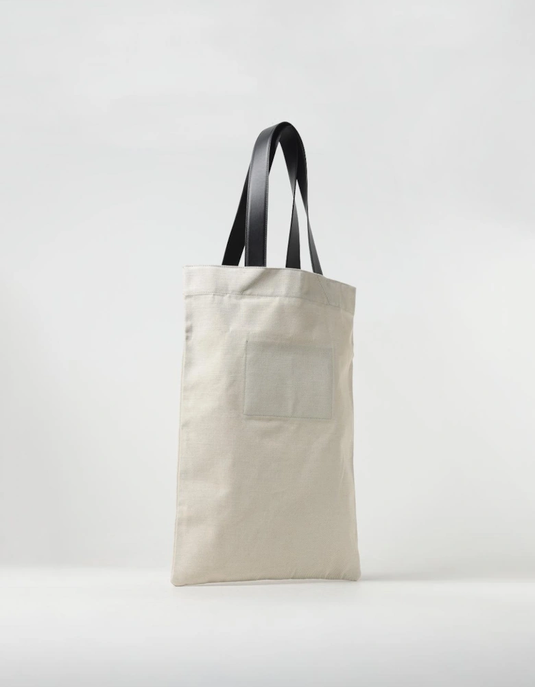 Canvas Tote Bag with Leather Handles