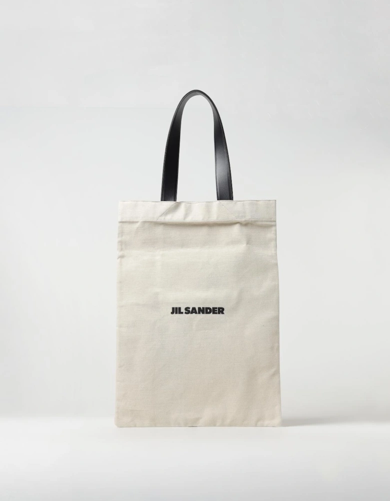 Canvas Tote Bag with Leather Handles