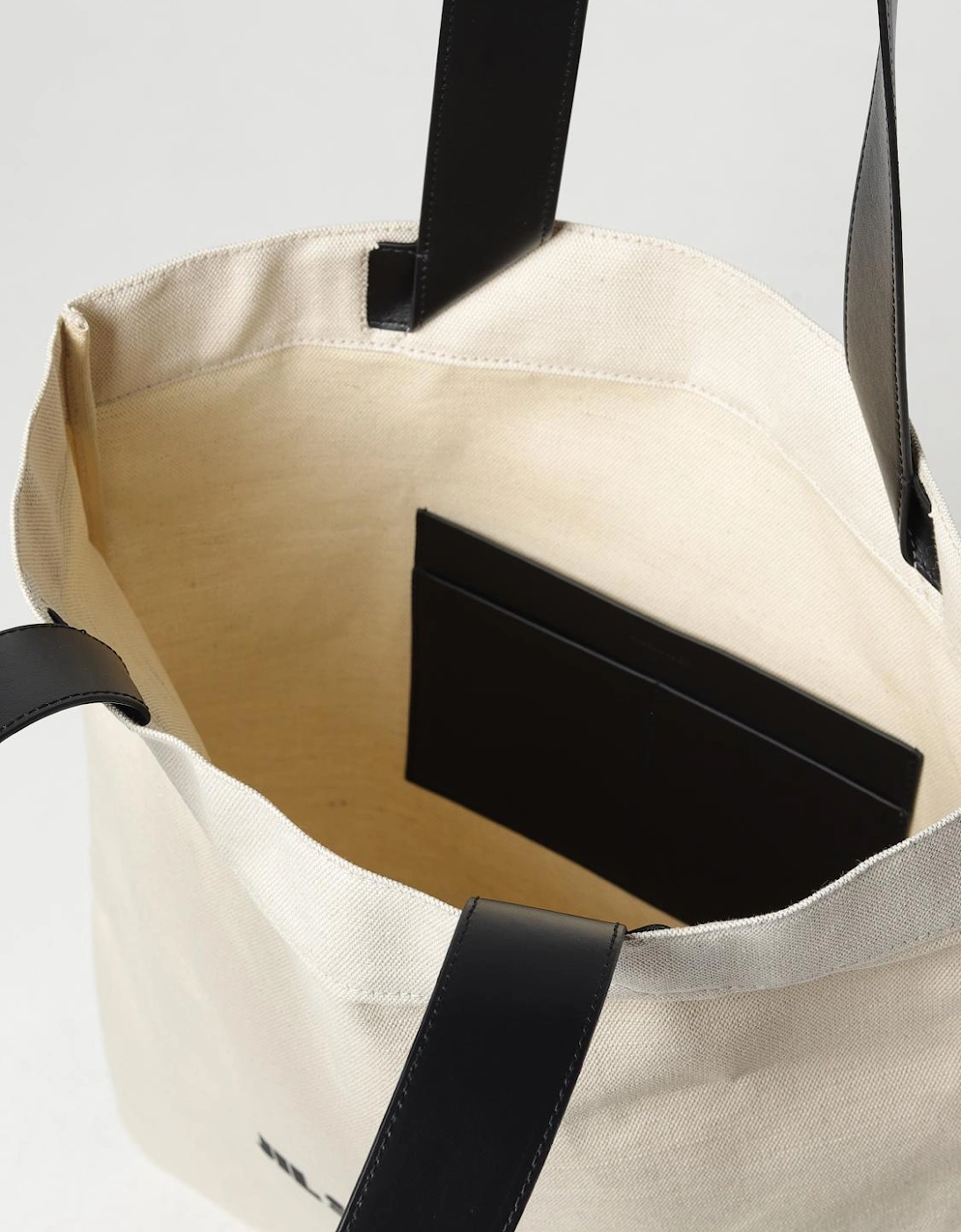 Canvas Tote Bag with Leather Handles