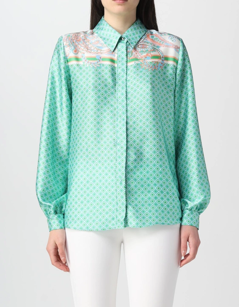 Silk Geometric Blouse