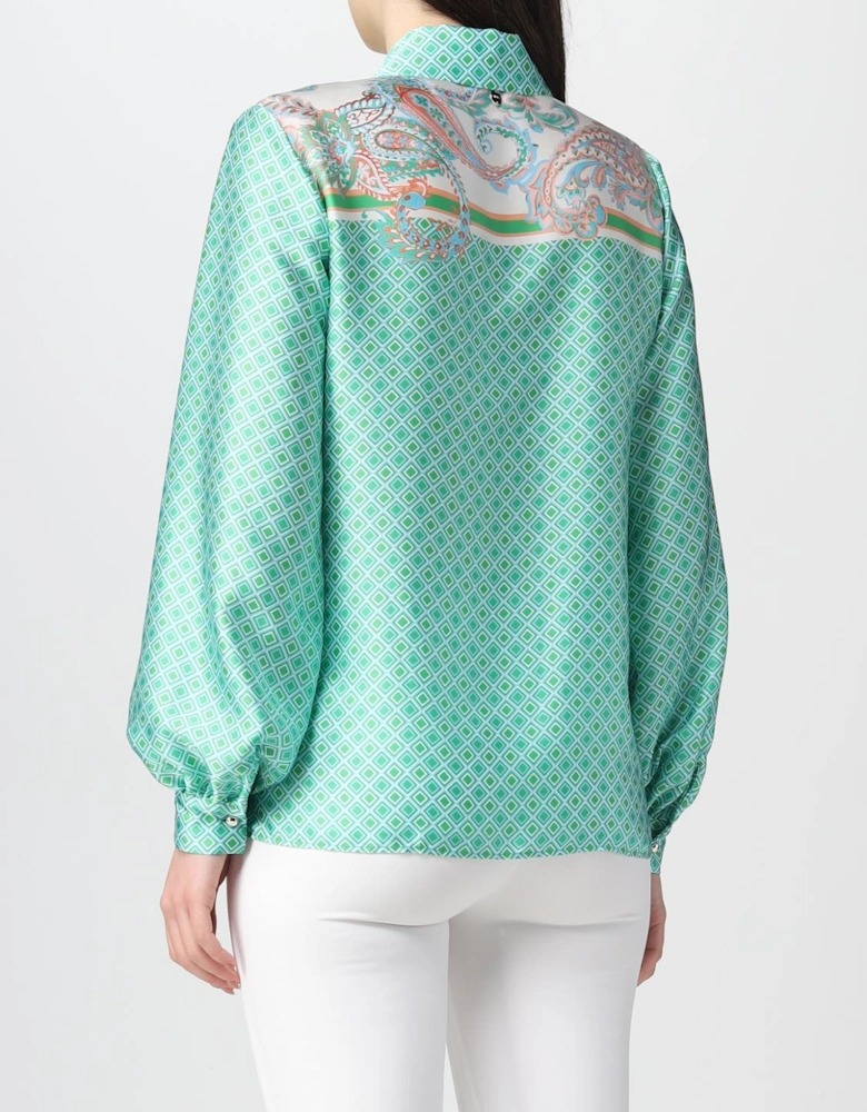 Silk Geometric Blouse
