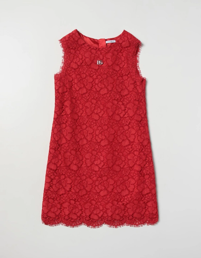 Lace Dress Scalloped Hem